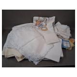 Vintage Hand Embroidered & Cutwork Lace Linens ++