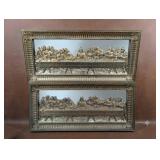 2 Gold Tone "Last Supper" Wall Mirrors