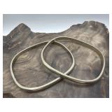Mexico Sterling Silver Square Bangles 38g