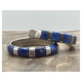 Lapis Lazuli Inlay Sterling Silver Band Rings