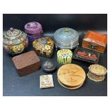 Assorted Vintage Trinket Boxes , Wood, Paper,