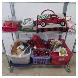 Rolling Rack & Contents: Christmas Decor