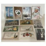12 Antique Postcards