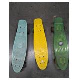 Lot of 3 Plastic Penny-Style Skateboards