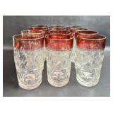 12 Kings Crown Ice Tea Glasses w/ Color Loss