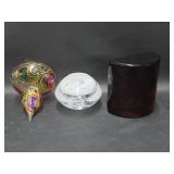 Heavy Amberina Glass Paperweight / Bookend ++