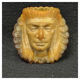Boydï¿½s Slag Glass Indian Chief Toothpick Holder
