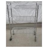 Small Rolling Chrome Rack