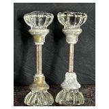 2 VINTAGE GLASS HANDLED DOOR KNOBS