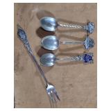 3 Stamped Souvenir Spoons Elgin & Sterling Silver