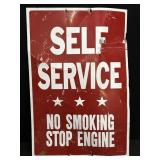 METAL SERVICE STATION SIGN SELF SERVICE NO