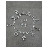 Brighton Eternity Cross Charm Bracelet & 925