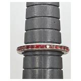 925 Garnet Eternity Band
