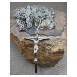 Vintage Chapel Sterling Aurora Borealis Rosary
