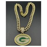 GREEN BAY PACKERS OR GRAVETTE LIONS FAUX GOLD &