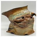 Buell Art Pottery Vase w/ Fish w/ Asymmetrical,