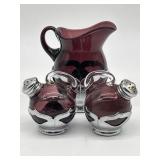 Cambridge / Farber Bros Amethyst Creamer + Salt &