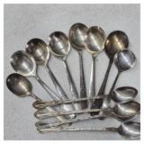 SILVER PLATE TEA SPOONS & SOUP SPOONS