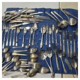 LARGE LOT PLATED SILVER FLATWEAR. MANY MAKERS,