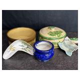 CERAMIC POTTERY BOWLS, TRAYS & COVERED COOKING