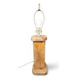 Vtg Wooden Table Lamp Handcrafted