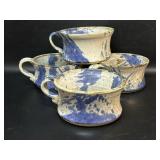 Large Hand Thrown Pottery Soup Mug / Bowls Signed