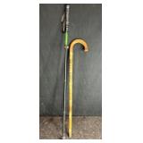 NATURE HIKE TREKKING POLE & CARVED WOOD CANE