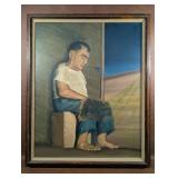 Framed Original Art Work Painting by Wine,