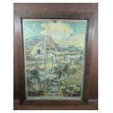 Framed Antique Masonic Lithograph Fraternal