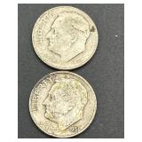 2 SILVER DIMES 1946 & 1951