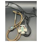 SOUTHWESTERN BOLO TIES THUNDERBIRD & BEAR CLAW