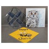 Lead Channel Glass Art, Queen Bee Sign +