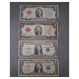 1935D & 1957 Silver Certificates & 1928 Red Seal