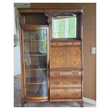 Antique Quarter-Sawn Oak Paw Foot Secretary Wow!