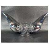 Chrome Bull Horn Hood Ornament with Mounting