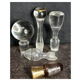 5 VINTAGE DECANTER BOTTLE STOPPERS 3 SOLID