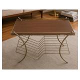 Vintage Mid-Century Modern Brass Magazine Table /