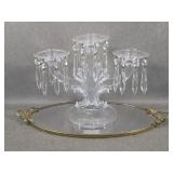 Vintage Cambridge Crystal Candelabra on Mirror