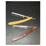 2 Antique Straight Razors : Gold Bug & Larkin