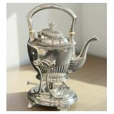 Antique SilverPlate Tea Kettle in Stand