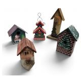 Vtg Christmas Themed Bird Houses