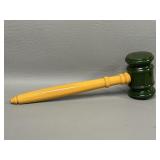 Bakelite Gavel Butterscotch Handle Marble Green
