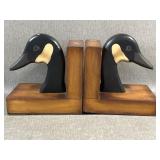 Hand Crafted Goose Bookends Signed Mattingly