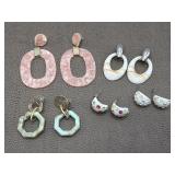 Vintage Retro Resin & Acrylic Earrings