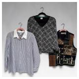 3 Womenï¿½s Tops Size XL w/ 1 Cat Vest Green Ling