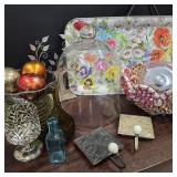 Modern Decor Lot w/ Large Glass Dome & Platter