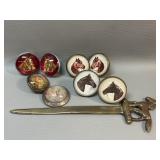 Vintage Horse Bridle Rosettes Glass Dome +