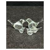 5 VINTAGE ART GLASS LOVEBIRDS