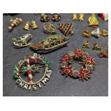 Vintage Christmas Themed Costume Jewelry,
