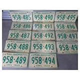 14 OKLAHOMA LICENSE PLATES 1975 COMï¿½L TRUCK